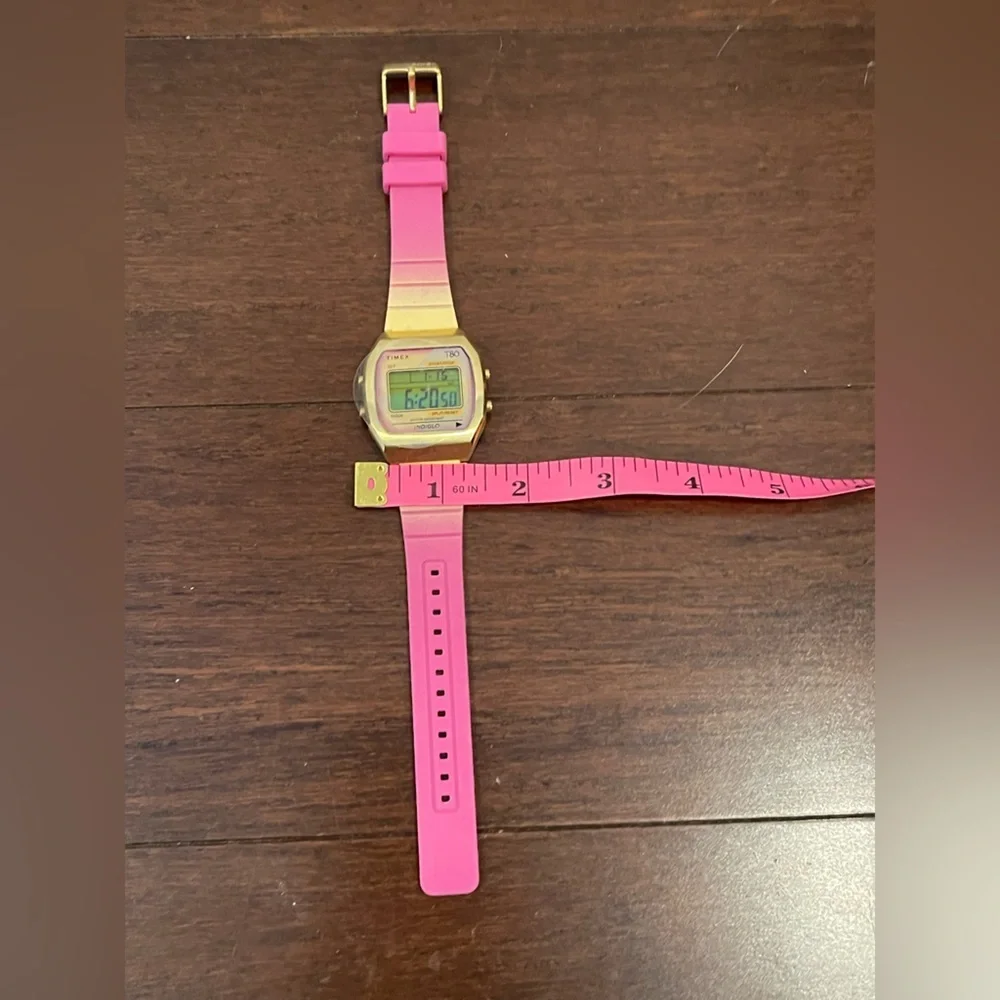timex Vibrant Pink and Gold Digital Watch